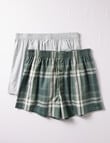 Chisel Check Cotton Boxer, 2-Pack, Green product photo