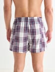 Chisel Cotton Check Boxer, 2-Pack, Burgundy & Blue product photo View 03 S