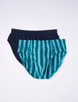 Chisel Vertical Stripe Brief, 2-Pack, Navy & Teal product photo