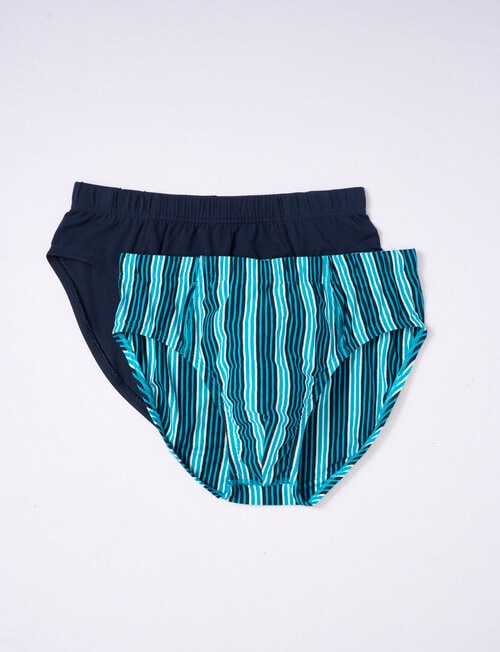 Chisel Vertical Stripe Brief, 2-Pack, Navy & Teal product photo
