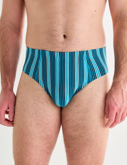Chisel Vertical Stripe Brief, 2-Pack, Navy & Teal product photo View 02 L