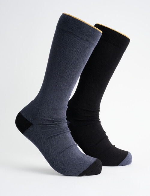 Jockey Gold Top Cotton-Blend Circulation Socks, 2-Pack, Black & Grey product photo