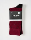 Jockey International Pattern Crew Sock, 3-Pack, Burgundy & Black product photo View 02 S