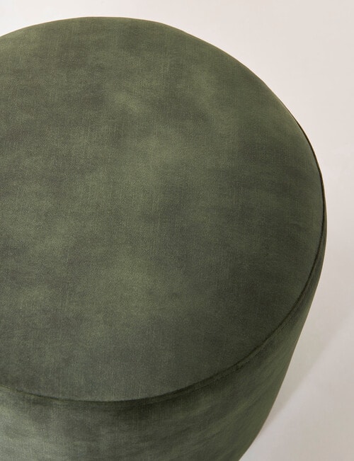 LUCA Brooklyn Fabric Ottoman Small, Velvet Green product photo View 02 L
