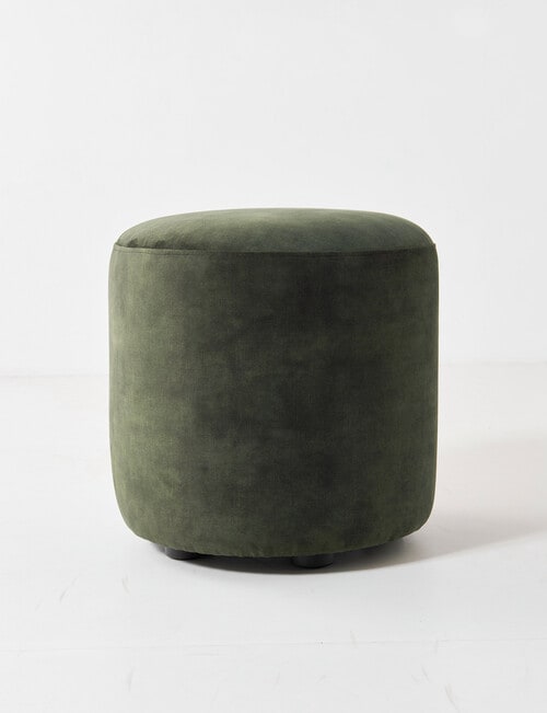 LUCA Brooklyn Fabric Ottoman Small, Velvet Green product photo View 03 L
