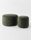 LUCA Brooklyn Fabric Ottoman Small, Velvet Green product photo View 07 S