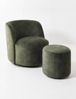 LUCA Brooklyn Fabric Ottoman Small, Velvet Green product photo View 08 S