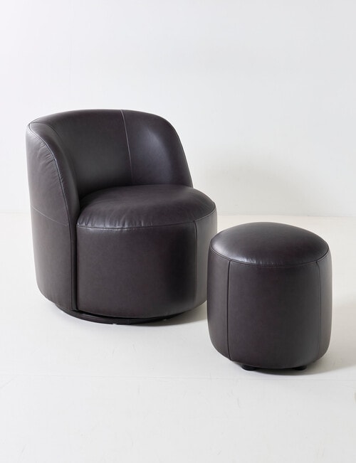 LUCA Furniture Brooklyn Leather Ottoman Small product photo View 07 L