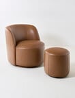 LUCA Furniture Brooklyn Leather Ottoman Small product photo View 07 S