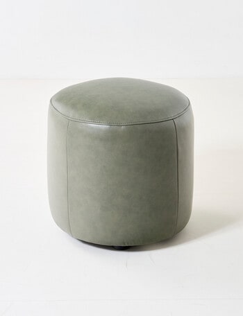 LUCA Brooklyn Leather Ottoman Small, Green product photo