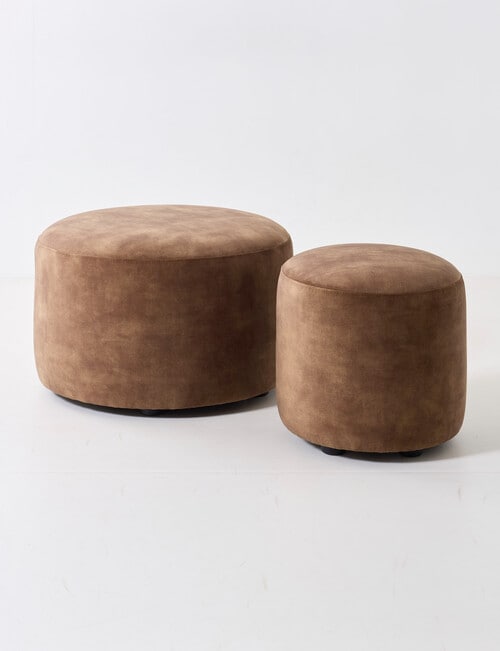 LUCA Furniture Brooklyn Fabric Ottoman Large, Cognac product photo View 07 L