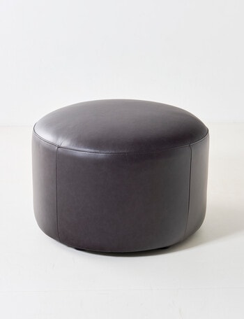 LUCA Brooklyn Leather Ottoman Large, Ash product photo