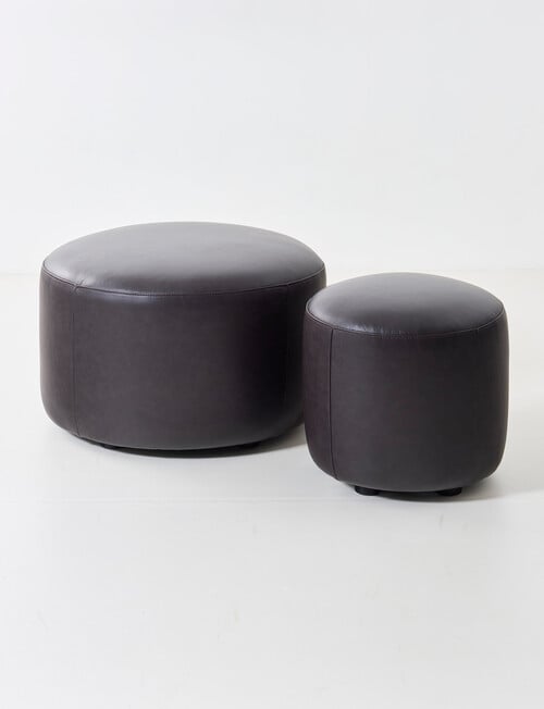 LUCA Brooklyn Leather Ottoman Large, Ash product photo View 07 L