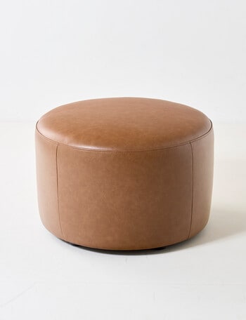 LUCA Furniture Brooklyn Leather Ottoman Large, Bark product photo