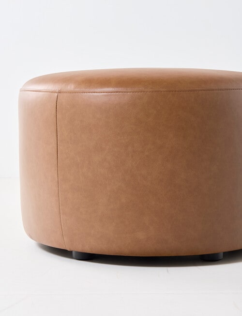 LUCA Furniture Brooklyn Leather Ottoman Large, Bark product photo View 03 L