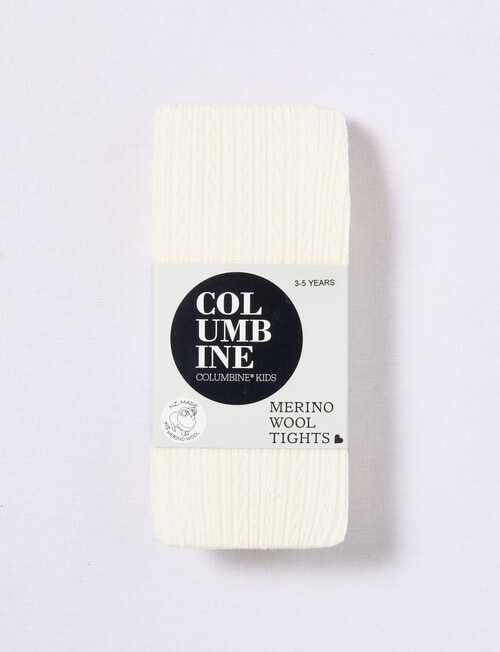 Columbine Liner Cable Merino Tights, Cream product photo View 02 L