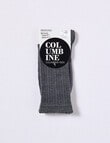 Columbine Texture Merino Crew Sock, Dark Grey product photo View 02 S