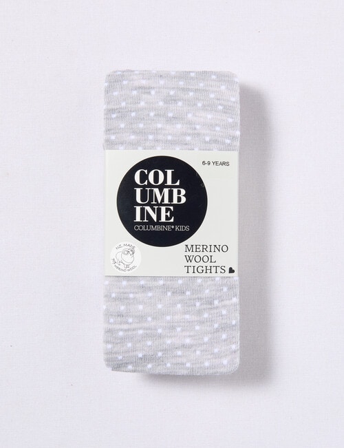 Columbine Pin Spot Merino Tight, Grey & White product photo View 02 L