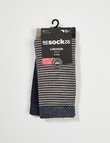 NZ Sock Co. Merino Crew, 2 pack, Thundercloud Stripes, 4-11 product photo View 02 S