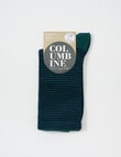 Columbine Merino Fine Stripe Crew Socks, Blackboard & Navy, 4-11 product photo View 02 S