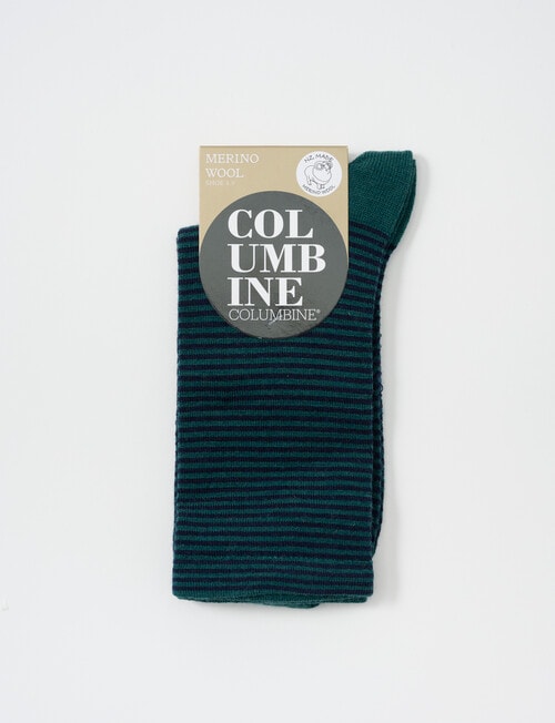 Columbine Merino Fine Stripe Crew Socks, Blackboard & Navy, 4-11 product photo View 02 L