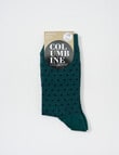 Columbine Merino Spot Crew Socks, Blackboard & Navy 4-11 product photo View 02 S