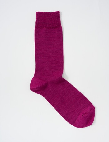 Columbine Comfort Merino Crew Socks, Purple Wine, 4-11 product photo