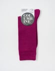 Columbine Comfort Merino Crew Socks, Purple Wine, 4-11 product photo View 02 S