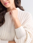 Whistle Long Sleeve Textured Rib Jumper, Winter White product photo View 04 S