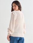 Whistle Long Sleeve Ruffle Jumper, Bone product photo View 02 S