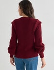 Whistle Long Sleeve Ruffle Jumper, Berry Metallic product photo View 02 S