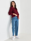 Whistle Long Sleeve Ruffle Jumper, Berry Metallic product photo View 03 S