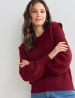 Whistle Long Sleeve Ruffle Jumper, Berry Metallic product photo View 04 S
