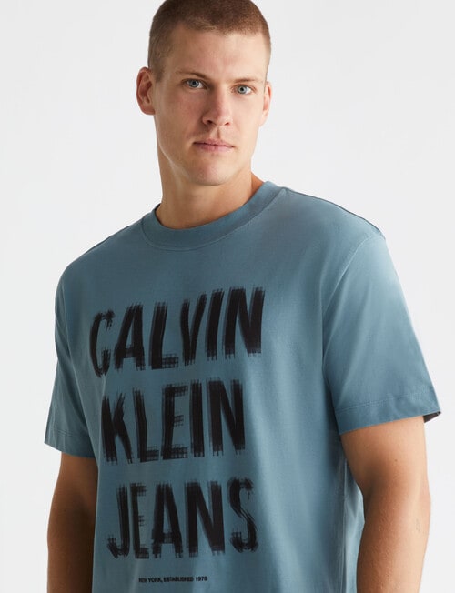 Calvin Klein Illusion Logo Tee, Blue product photo View 02 L