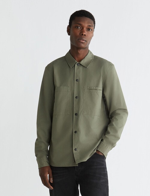 Calvin Klein Relaxed Shirt, Dusty Olive product photo View 02 L
