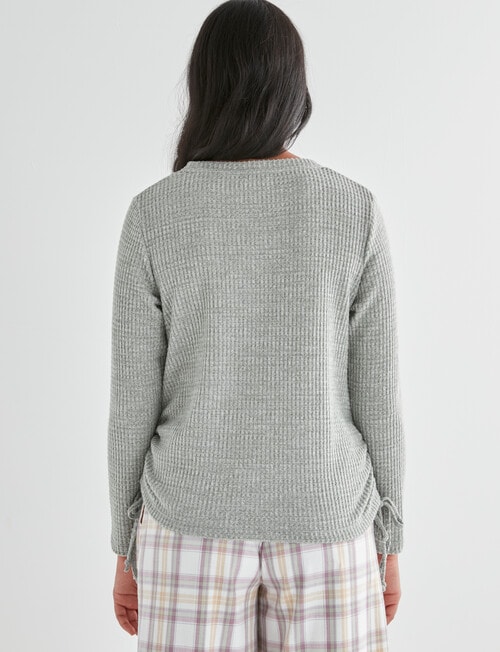 Zest Sleep Waffle Ruched Top, Sage product photo View 02 L