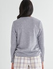 Zest Sleep Waffle Ruched Top, Grey product photo View 02 S
