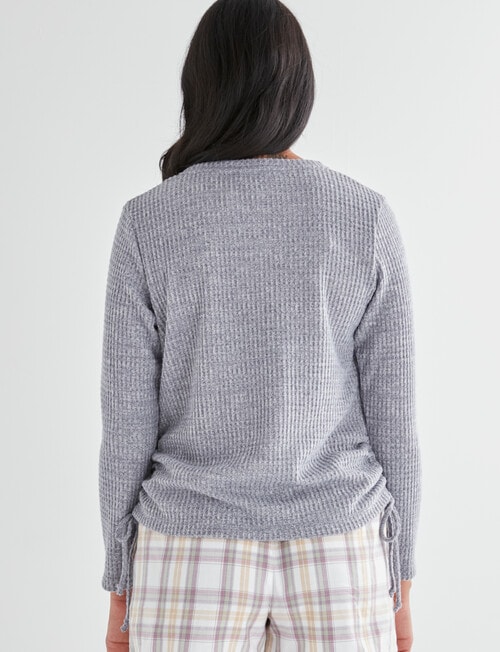 Zest Sleep Waffle Ruched Top, Grey product photo View 02 L