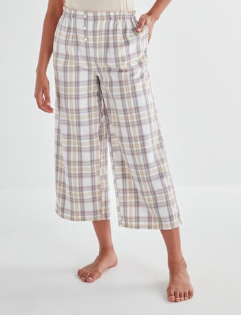 Zest Sleep Flannel Cropped Pant, Check product photo