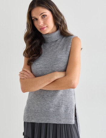 Whistle Sleeveless Roll Neck Vest, Silvermarle product photo