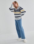 Zest Full Sleeve Stripe Jumper, Grey Mare & Sky product photo View 03 S