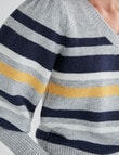 Zest Full Sleeve Stripe Jumper, Grey Mare & Sky product photo View 04 S