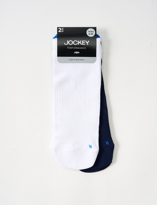 Jockey Performance Light Weight Trainer Sock, 2-Pack, Navy & White product photo View 02 L