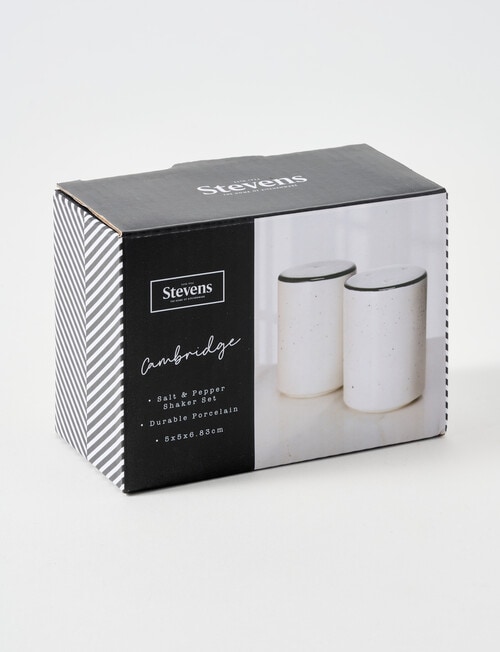 Stevens Cambridge Salt & Pepper Shaker Set, White & Black product photo View 02 L