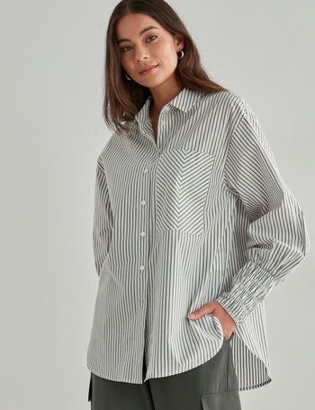 Mineral Stripe Melt Shirt, Grass product photo