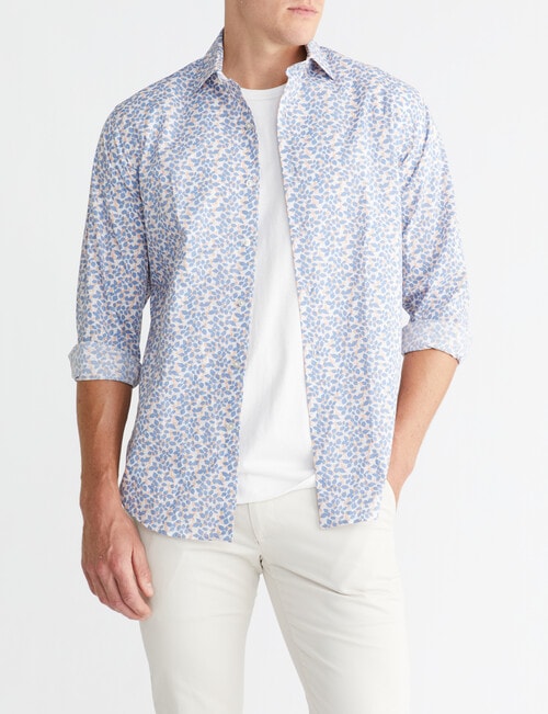Van Heusen Floral Print Tailored Shirt, Navy product photo View 04 L