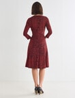Oliver Black V-Neck Fit And Flare Knit Dress, Red Snake product photo View 02 S