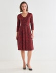 Oliver Black V-Neck Fit And Flare Knit Dress, Red Snake product photo View 03 S