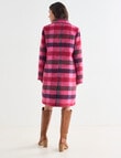 Whistle Long Sleeve Pocket Coat, Berry Check product photo View 02 S