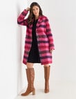 Whistle Long Sleeve Pocket Coat, Berry Check product photo View 04 S